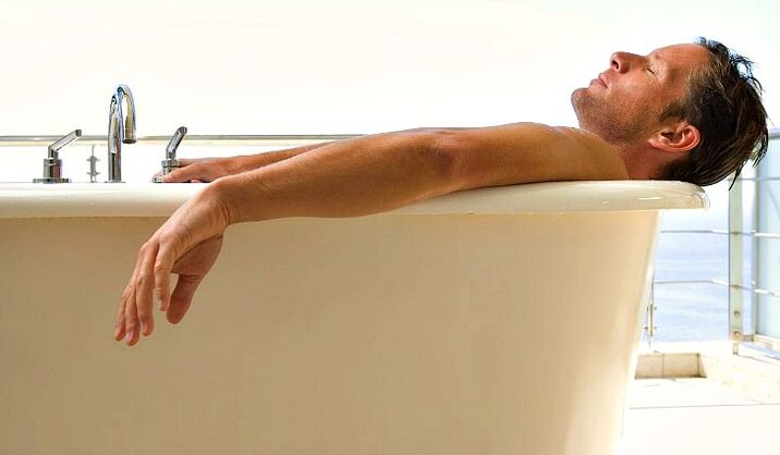 A man takes a bath with lemonade